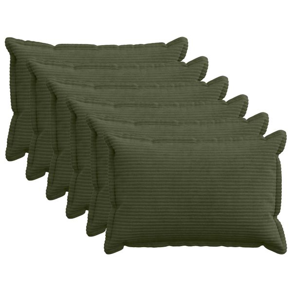 vidaXL Poťah na podložku 6 ks HOUTEN Zelená 50 x 80 cm manšestr