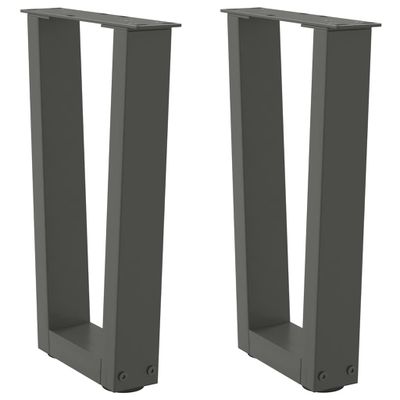 vidaXL Nohy konferenčného stolíka v tvare V, 2 ks, antracitové, 38 x (42-43,3) cm, oceľ