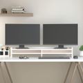 vidaXL Stojan na monitor biely 100x24x16 cm masívna borovica