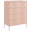 vidaXL Komoda ružová 68x39x89 cm oceľ
