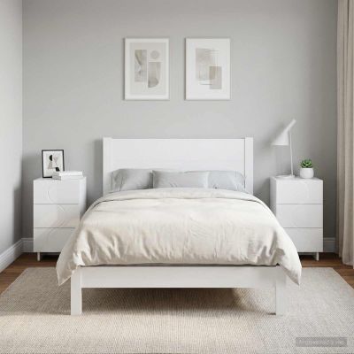 vidaXL Nočný stolík 2 pcs Biela s vysokým leskom 33,5 x 34,5 x 60 cm