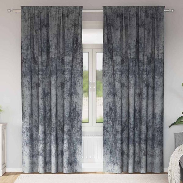 vidaXL Sametové závesy 2 pcs Strieborná šedá 245 x 140 cm Zamat