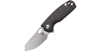 FOX Knives FX-608CF Vox Baby Core vreckový nôž 6 cm, uhlíkové vlákno, kožené puzdro