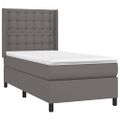 vidaXL Boxspring posteľ s matracom sivá 90x190 cm umelá koža