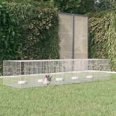 vidaXL 5-panelová klietka pre králiky 273x79x54 cm pozinkované železo