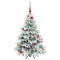 vidaXL Umelý vianočný stromček s 150 LED-i Biela 120 cm PE a PVC