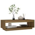 vidaXL Konferenčný stolík medovo-hnedý 110x50x33,5 cm borovicový masív