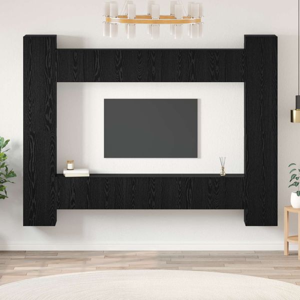vidaXL Zostava TV skriniek 10 pcs Čierny dub 30,5 x 30 x 90 cm