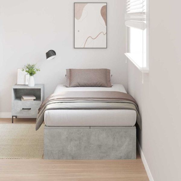 vidaXL Rám postele s úložným prostorem Betónová šedá 80 x 200 cm