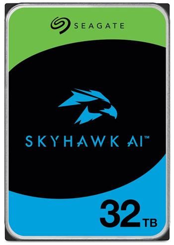 SEAGATE SkyHawk AI 32TB HDD / ST32000VE000 / Interní 3,5" / SATA 6Gb/s / 512MB HDD, 32TB, SATA 6Gb/s, CMR, helium, 512MB cache, 285 MB/s, AI optimalizace, 64 HD kamer, rotacní vibrace senzory, ImagePerfect fi