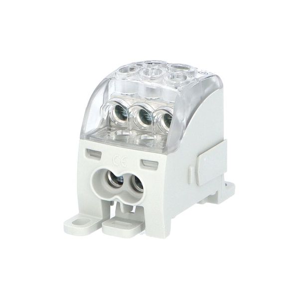 Blok pre rozdelenie fází PDB 210 (PVB 125), 1pól., 210 A, 690 V, šedý/průhl. víko, na DIN