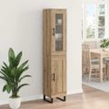 vidaXL Highboard Remeselný dub 34,5 x 34 x 180 cm Kompozitné drevo