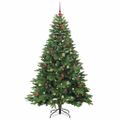 vidaXL Umelý vianočný stromček s 300 LED-i Zelená 210 cm PE a PVC