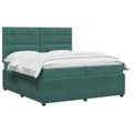 vidaXL Posteľ boxspring s matracom Tmavozelená 200 x 200 cm Zamat