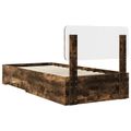 vidaXL Rám postele so zásuvkou Dymová dub 75 x 190 cm Kompozitné drevo