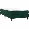 vidaXL Posteľný rám s boxspringom tmavozelený 90x190 cm zamat