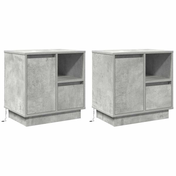 vidaXL Nočný stolík so zásuvkou 2 pcs Betónová šedá 50 x 34,5 x 50 cm