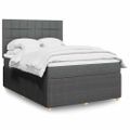 vidaXL Boxspring posteľ s matracom tmavosivá 160x200 cm látka