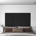 vidaXL Nástenné panely 12 ks čierne 30x15 cm zamat 0,54 m²
