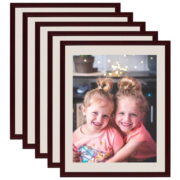 vidaXL Fotorámiky na stenu, koláž 5 ks, tmavočervené 40x50 cm