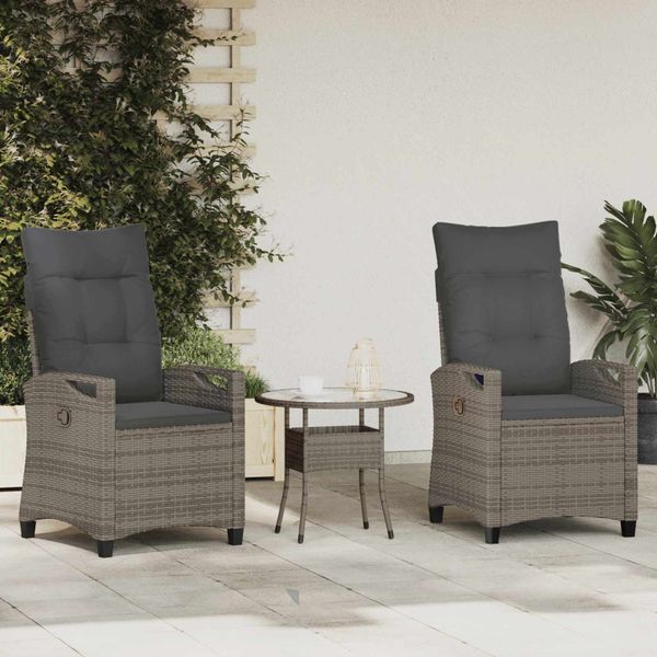 vidaXL Záhradná stolička 2 pcs Sivá a tmavo sivá 56 x 60 x 112 cm
