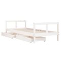 vidaXL Rám detskej postele so zásuvkami biely 80x200 cm mas. borovica