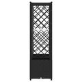 vidaXL Vyvýšený záhon s mriežkou a strechou Čierna 202 x 40 x 136 cm