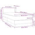vidaXL Posteľný rám boxsping s matracom bledosivý 90x220 cm zamat