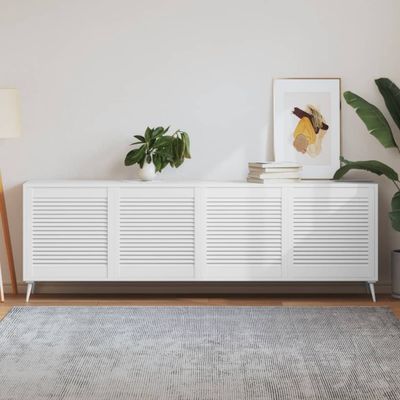 vidaXL Lamelové dvierka na skrinku 4 ks, biele 61,5x59,4 cm, borovica