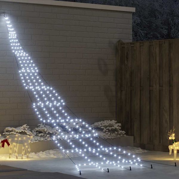 vidaXL LED Vianočný stromček so zemnými kolíkmi Studená biela 511 cm