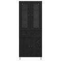 vidaXL Highboard Čierny dub 69,5 x 34 x 90 cm Kompozitné drevo