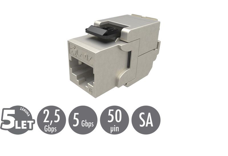 Samorezný keystone Solarix CAT6 STP SXKJ-6-STP-BK-SA