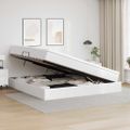 vidaXL Postel s úložným prostorem a matrací Biela 200 x 200 cm