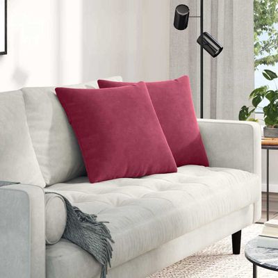 vidaXL Vankúše na pohovku 2 pcs Víno červené 50 x 50 cm