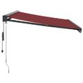 vidaXL Automaticky zaťahovacia markíza burgundská 350x250 cm