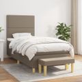 vidaXL Posteľný rám boxsping s matracom sivohnedý 80x200 cm látka