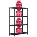 vidaXL Regál s úložnými poličkami čierny 90x40x138 cm plastový 220 kg