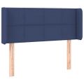 vidaXL Čelo postele s LED modré 93x16x78/88 cm látka
