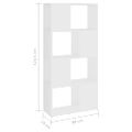 vidaXL Knižnica/deliaca stena biela 60x24x124,5 cm drevotrieska