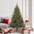 vidaXL Umelý skladací vianočný stromček 300 LED diód Zelená 180 cm