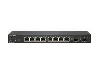 Přepínač - řízený - 8 x 10/100/1000 (PoE) + 2 x gigabitů SFP - desktop - PoE (55 W) - s 3 roky podpora 24x7