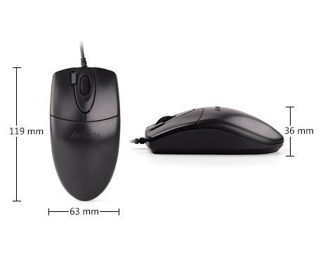 A4tech OP-620D, kancelárska optická myš, 1000 DPI, USB, čierna