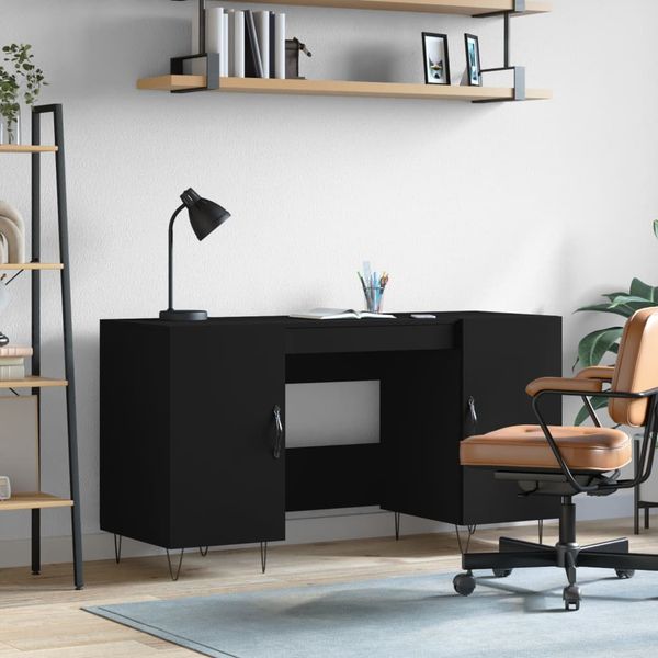 vidaXL Stôl čierny 140x50x75 cm kompozitné drevo