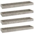 vidaXL Terasové nástenné police 4 ks betónovosivé 60x15x4 cm MDF