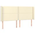vidaXL Čelo postele so záhybmi krémové 203x16x118/128 cm umelá koža