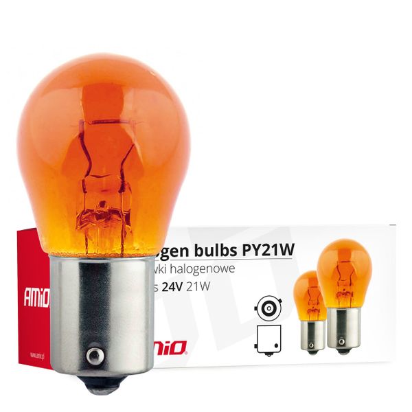 Halogénové žiarovky PY21W BAU15s 24V 21W AMBER 10ks