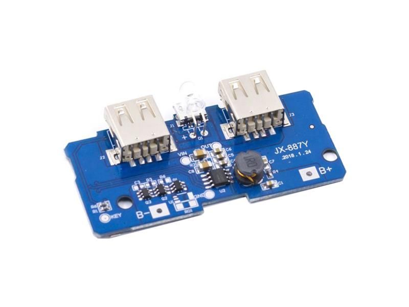 Napájací modul, step-up menič 5 V + nabíjačka Li-Ion