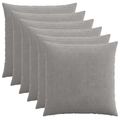 vidaXL Poťah na podložku 6 pcs HEERLEN Svetlosivá 55 x 55 cm manšestr