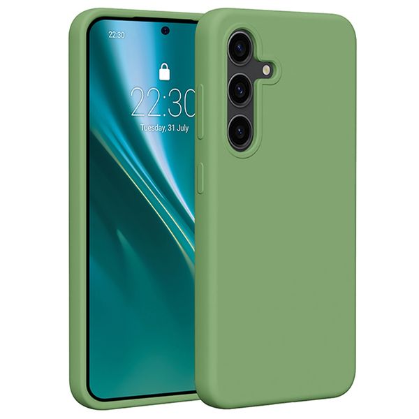 Puzdro Etteri Silicone pre Samsung Galaxy S24 svetlozelené