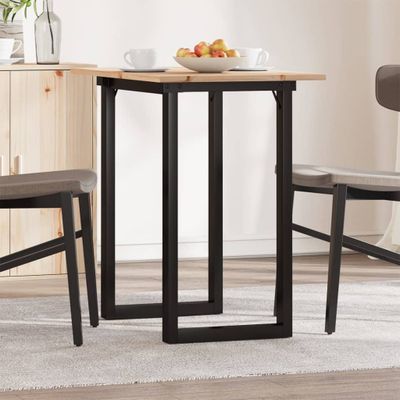vidaXL Jedálenský stolík v tvare O 80x50x75 cm borovica a oceľ